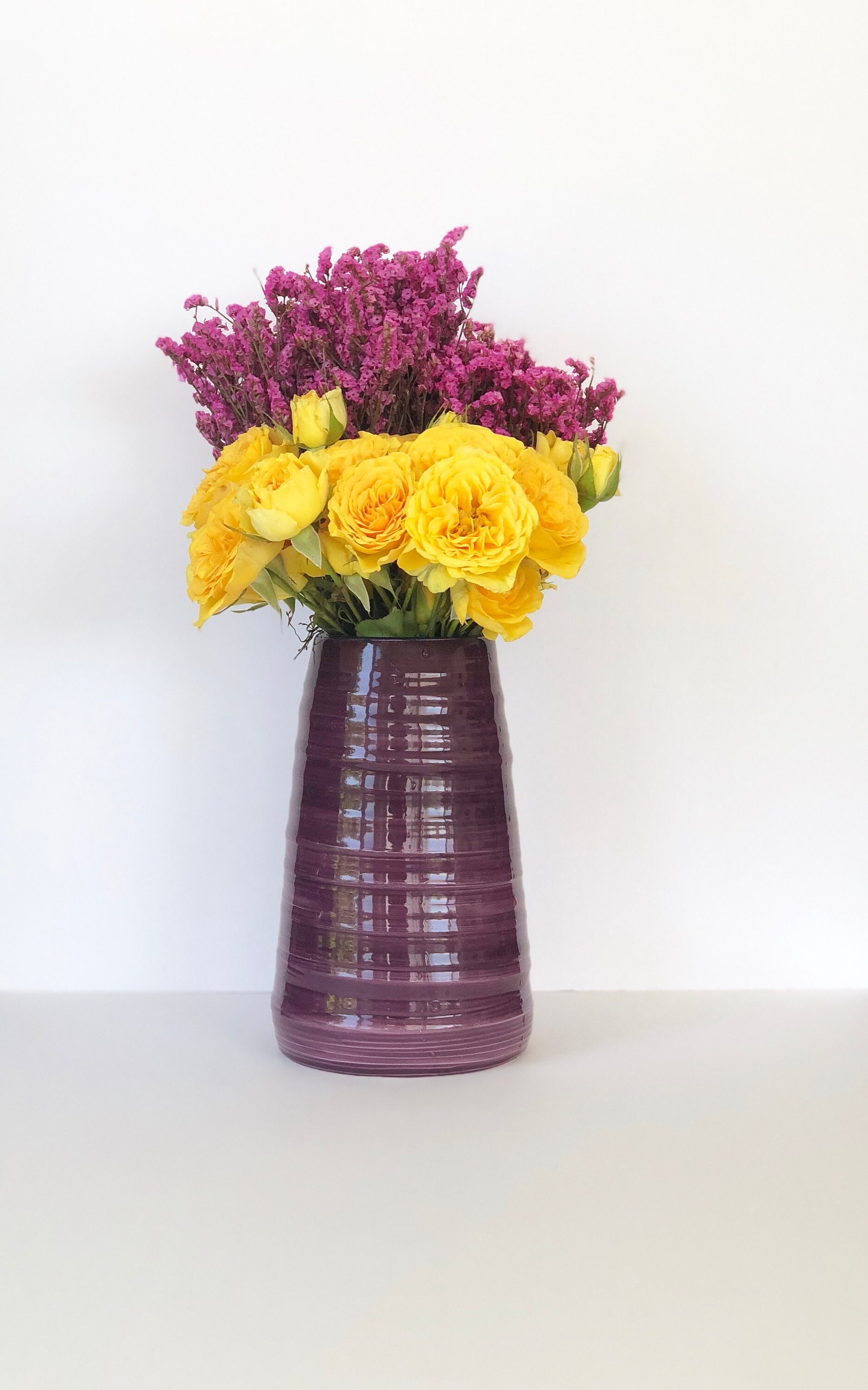 Purple Handmade Vase, Boho Vase, Handmade Flower Vase, Pottery Flower