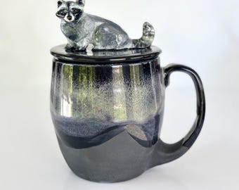 Raccoon Coffee Mug Goth Mug Raccoon Art Gift Coffee Lover Raccoon Birthday Gift Coffee Bar Mug Gift Home Coffee Station Kitchen Decor Goth