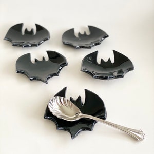 Ceramic Bat Spoon Rest: Gothic Kitchen Decor, Coffee Bar