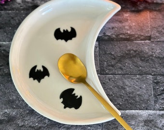 Large Bat Spatula Rest Gothic Gift Kitchen Goth Home Gift Haunted Gothic Kitchen Spoon Rest Halloween Haunted Decor Bat Goth Coffee Bar