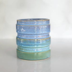 Blue Flower Vase Handmade Green Vase Home Housewarming Gift Anniversary Gift Kitchen Decor Modern Kitchen Vase Mom Birthday Gift