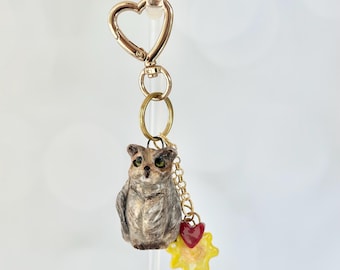 Owl Bag Charm Owl Lover Gift Bag Charm Owl  Charm Gift for Owl Collection Gift Owl Birthday Gift Owl Bag Decor Owl Purse Charm Owl Trinket