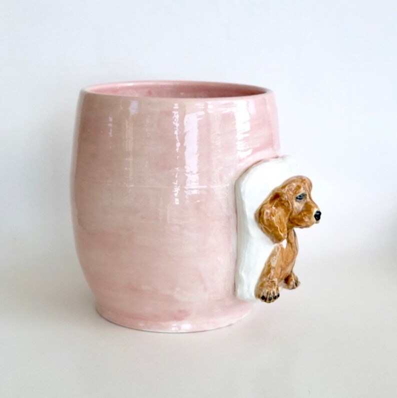 Tulip Vase Dachshund Art Flower Vase Housewarming Vase For Dachshund Lover image 8