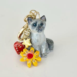 Cat Bag Charm Feline Bag Charm Cat Charms For Bag Gift for Cat Mom Gift Cat Lover Art Gift Cat Art Mom Unique Birthday Cat Bag Decor Cat