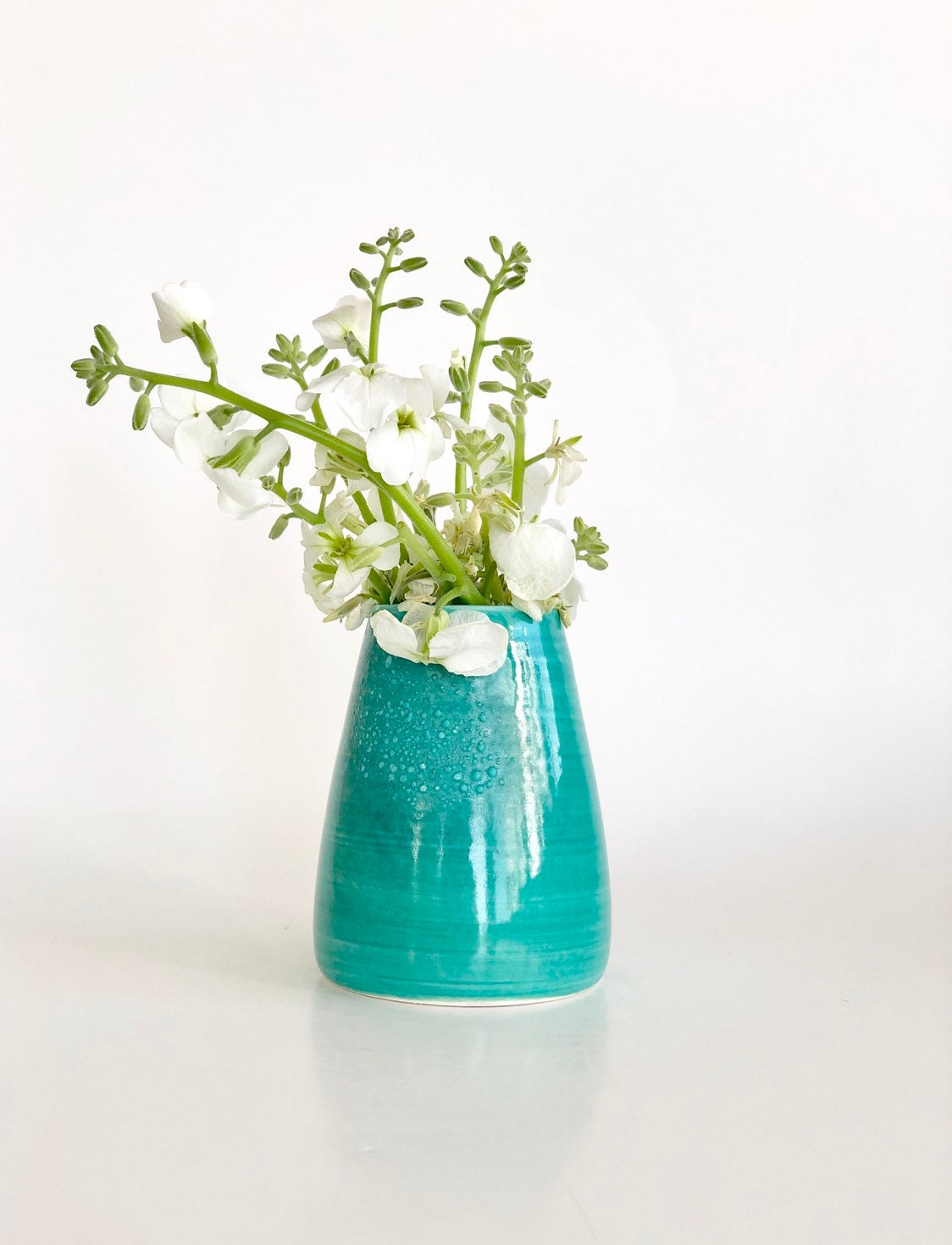 Teal Bud Vase, Teal Mini Vase, Small Vase, Green Mini Vase, Mini Vase