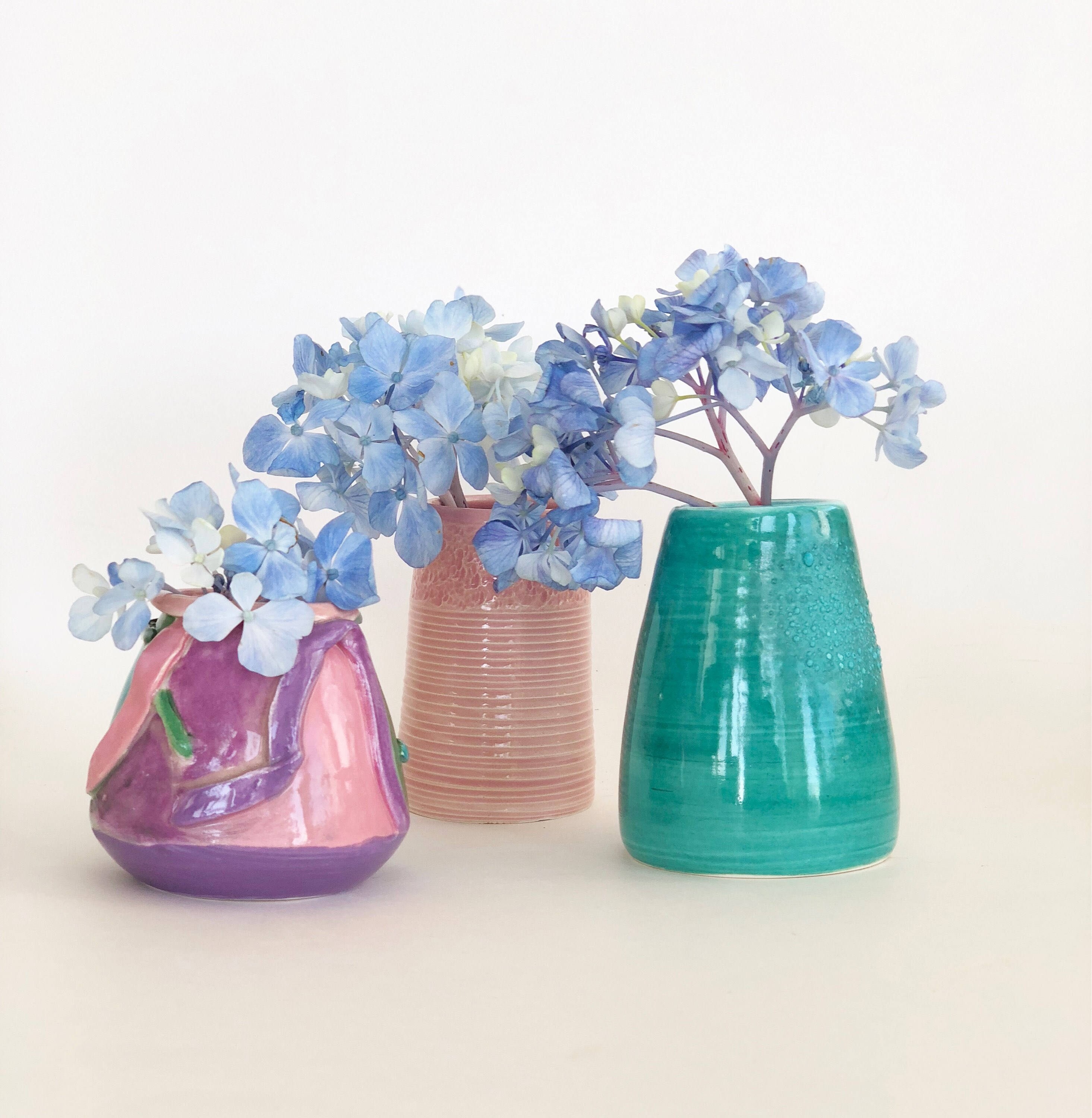 Teal Bud Vase, Teal Mini Vase, Small Vase, Green Mini Vase, Mini Vase