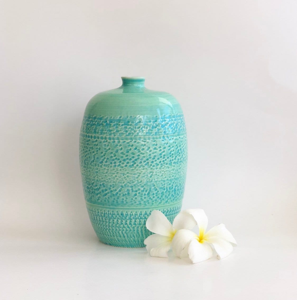 Green Flower Vase, Jade Green Vase, Japanese Style Vase, Single Bud