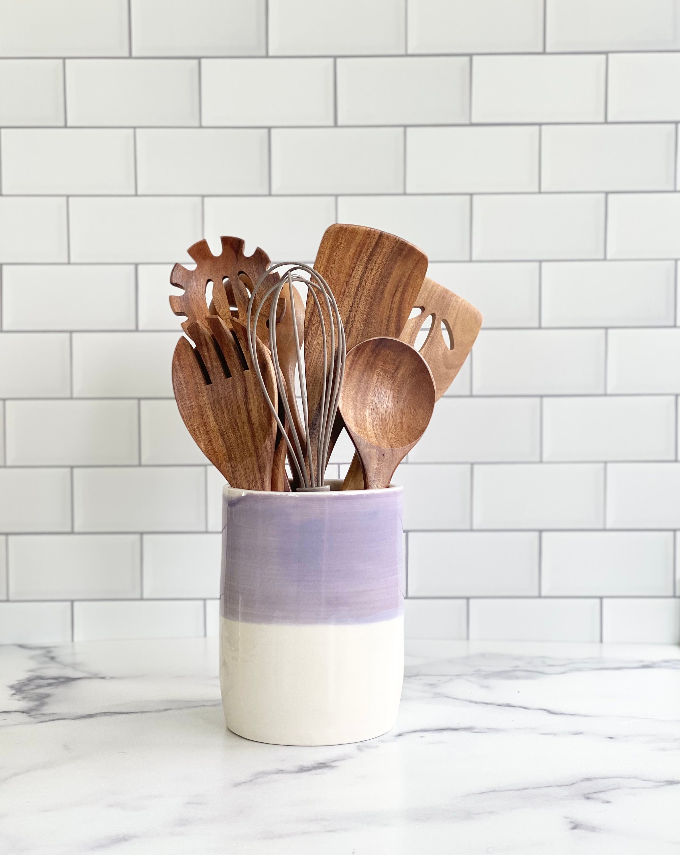 Utensil Crock, Ceramic Utensil Holder, Kitchen Utensil Holder, Kitchen