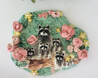 Raccoon Wall Charms: Gothic Home Decor Gift