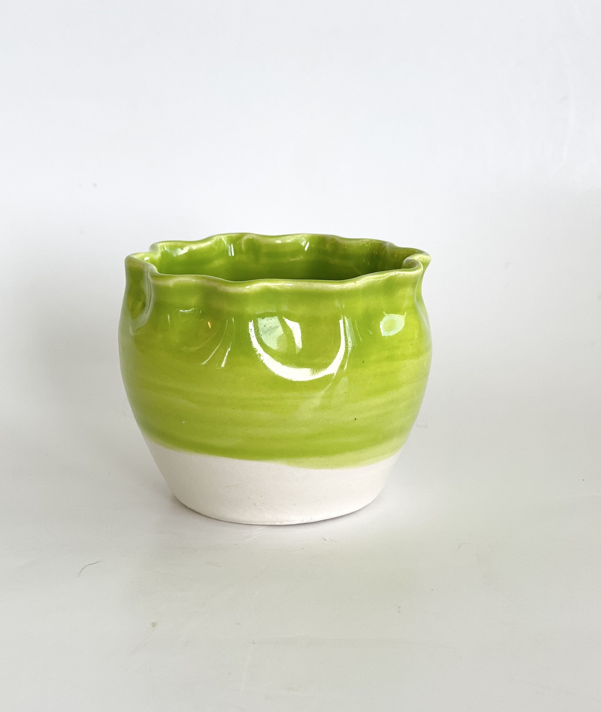 Lime Green Flower Vase, Chartreuse Vase, Mini Bud Vase, Lime Bud Vase