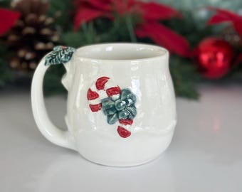 Handmade Christmas Coffee Mug: Gingerbread, Tree Ceramic Mug