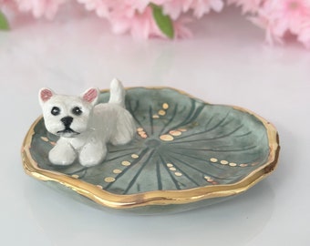 Westie Ring Dish Westie Trinket Dish Ceramic Dish  Gift For Westie Mom Gift For Daughter Westie Gift  Westie Jewelry Dish Westie Lover Gift