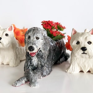 Ceramic Dog Planter Custom Dog Portrait Personalized Dog Sculpture Dog Planter Dog Portrait Pet Memorial Gift