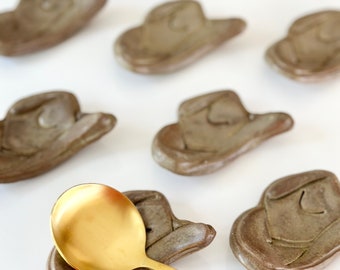 Cowboy Hat Spoon Rest Coffee Western Teaspoon Rest Horse Ranch Gift Texas Home Coffee Bar Cowboy Hat Gift Kitchen Horse Lover Coffee Bar