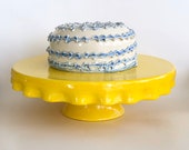 Ceramic Cake Plate, Cake Stand, Yellow Cake Plate, Yellow Cake Stand, Yellow Server, Wedding Cake Stand, Cake Plate Stand, Ceramic cake