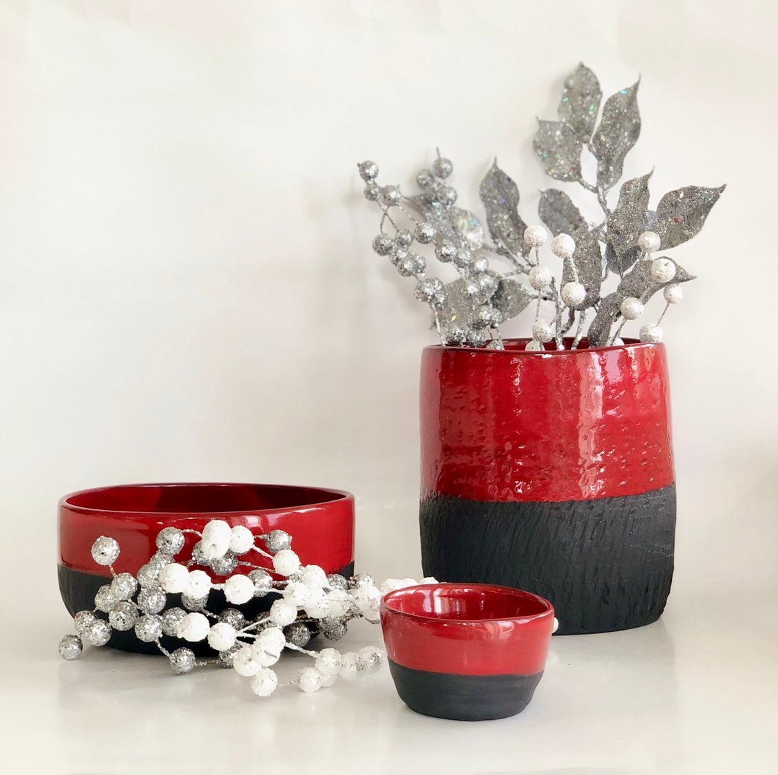 Trinket Pot, Black Porcelain, Ring Pot, Round Trinket Pot, Porcelain