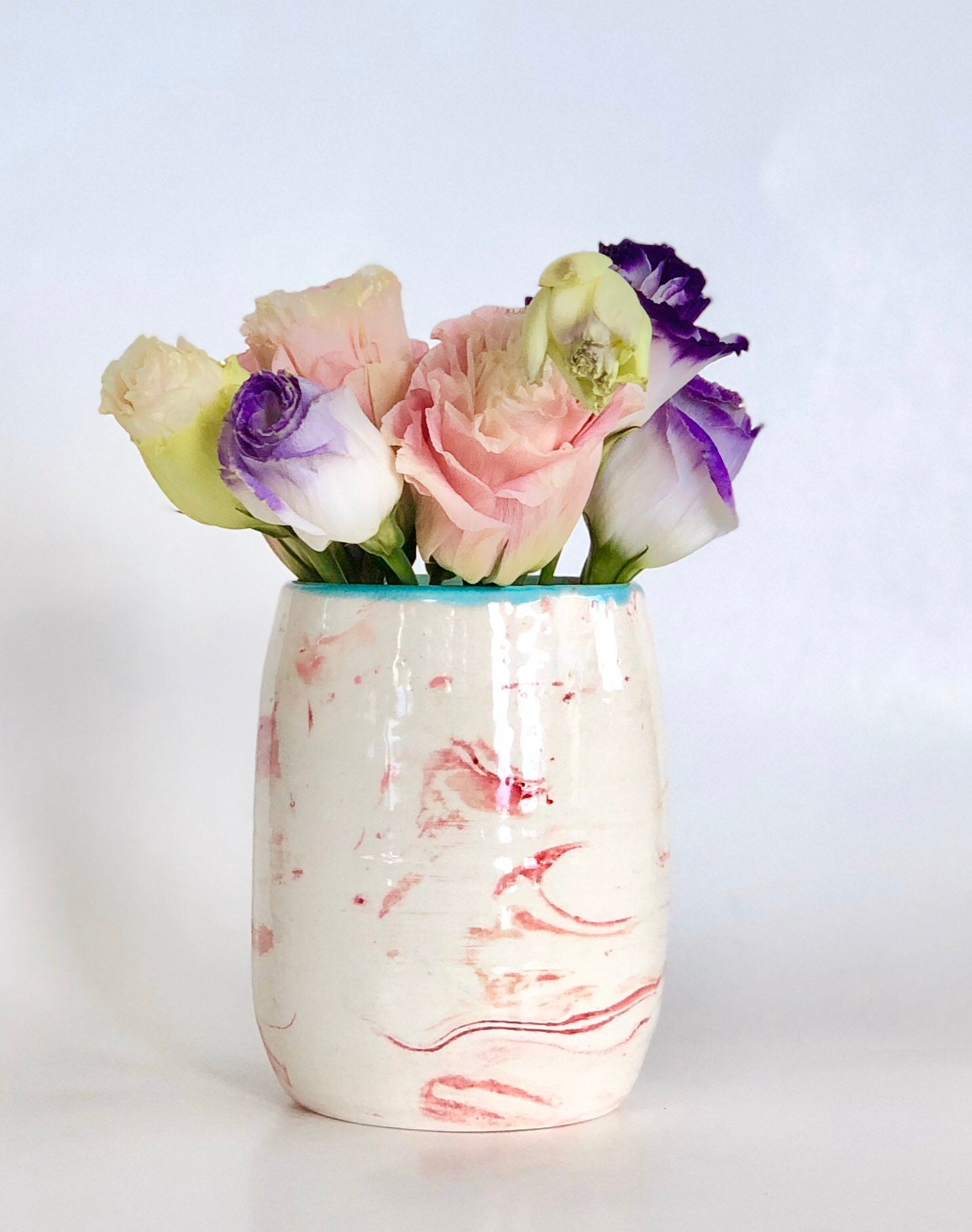 Small Vase, Handmade Flower Vase, Ceramic Vase, Pencil Cup, Marble