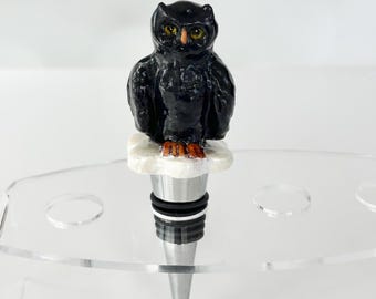 Owl Wine Stopper Gift Goth Art Owl Lover Gift Owl Art Gift Wine Lover Gift Wine Connoisseur Gift Unique Owl Gift Wine Owl Art Gift Owl