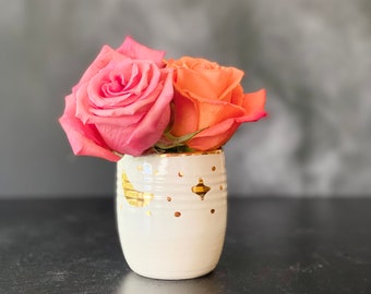 Bud Vase  Small Bud Vase  Plant Mom Gift  Small White Vase  First Apartment  Studio Apartment  Cottagecore Decor  Small Vase  Boho Vase