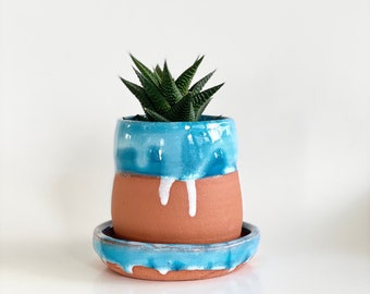 Small Terracotta Planter Garden Window Terracotta Pot Planter Drainage Southwest Decor Style  Terracotta Plant Pot Indoor Pot Plant Mom Gift