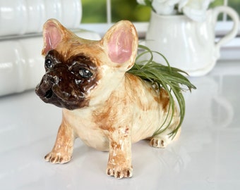 Pug Air Plant Pot Pug Mini Planter Dog Gift Pug Mom Birthday Pug Art Gift Cute Pug Gift Indoor Garden Pot Dog Lover Garden Gift Air Plant