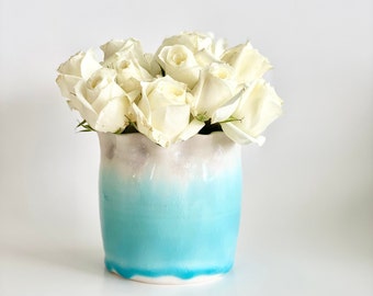 Porcelain Vase, Blue Vase, Tulip Vase, Flower Vase, Mother’s Day Gift, Mom Gift, Pottery Vase, Small Vase, Housewarming gift