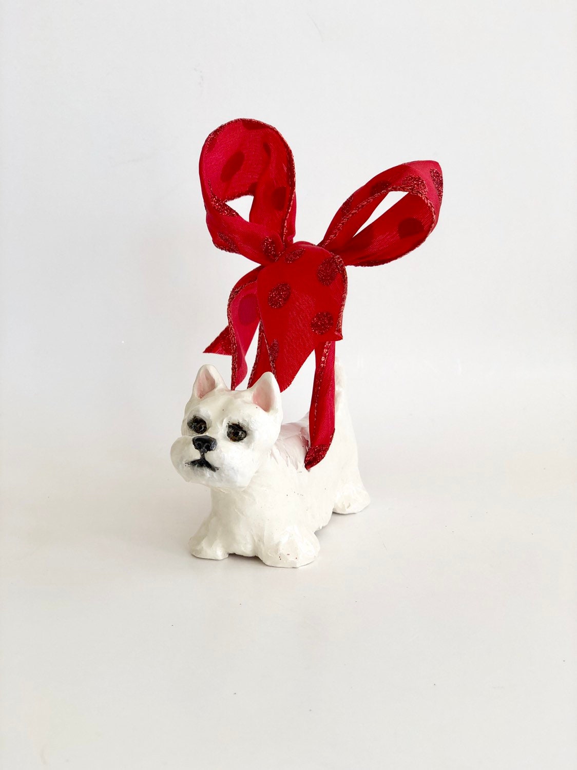 Handmade Westie, Westie Ornament, Dog Christmas Ornament, Dog Ornament