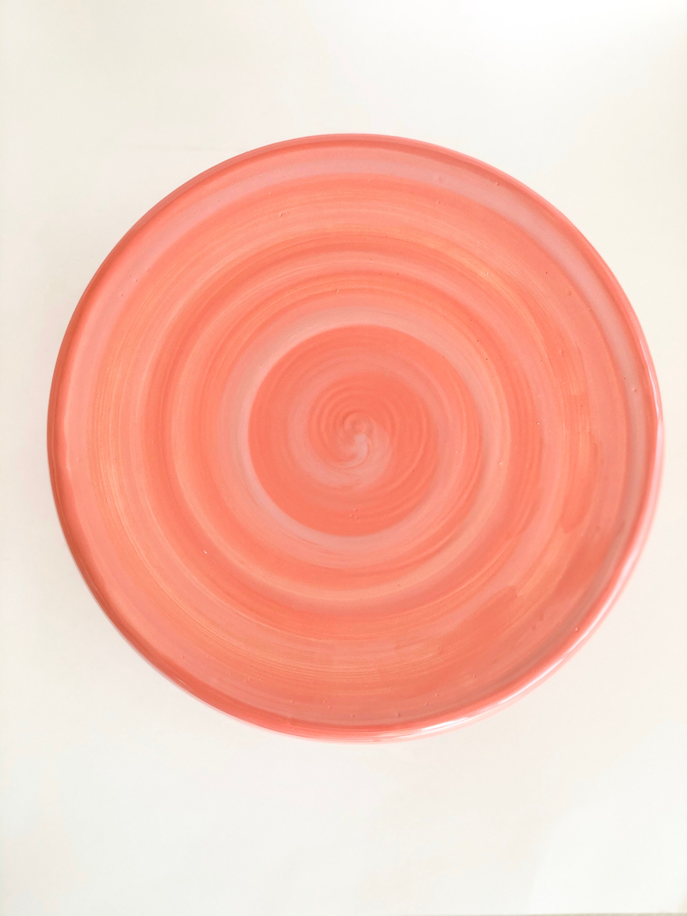 Ceramic Cake Plate, Cake Stand, Coral Cake Plate, Peach Cake Stand, Boho Cake Plate, Wedding