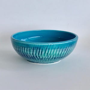 Blue and Green Ceramic Bowl Handmade