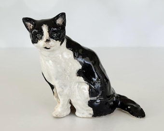 Custom Cat Sculpture: Hand Sculpted Pet Portrait Sculpture, Handmade Memorial Art