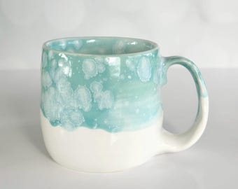 Handmade Pottery Coffee Mug: 16oz Ceramic Tea Mug, Boho Kitchen