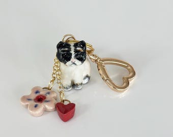 Cat Bag Charm Feline Bag Charm Cat Charms For Bag Gift for Cat Mom Gift Cat Lover Art Gift Cat Art Mom Unique Birthday Cat Bag Decor Cat