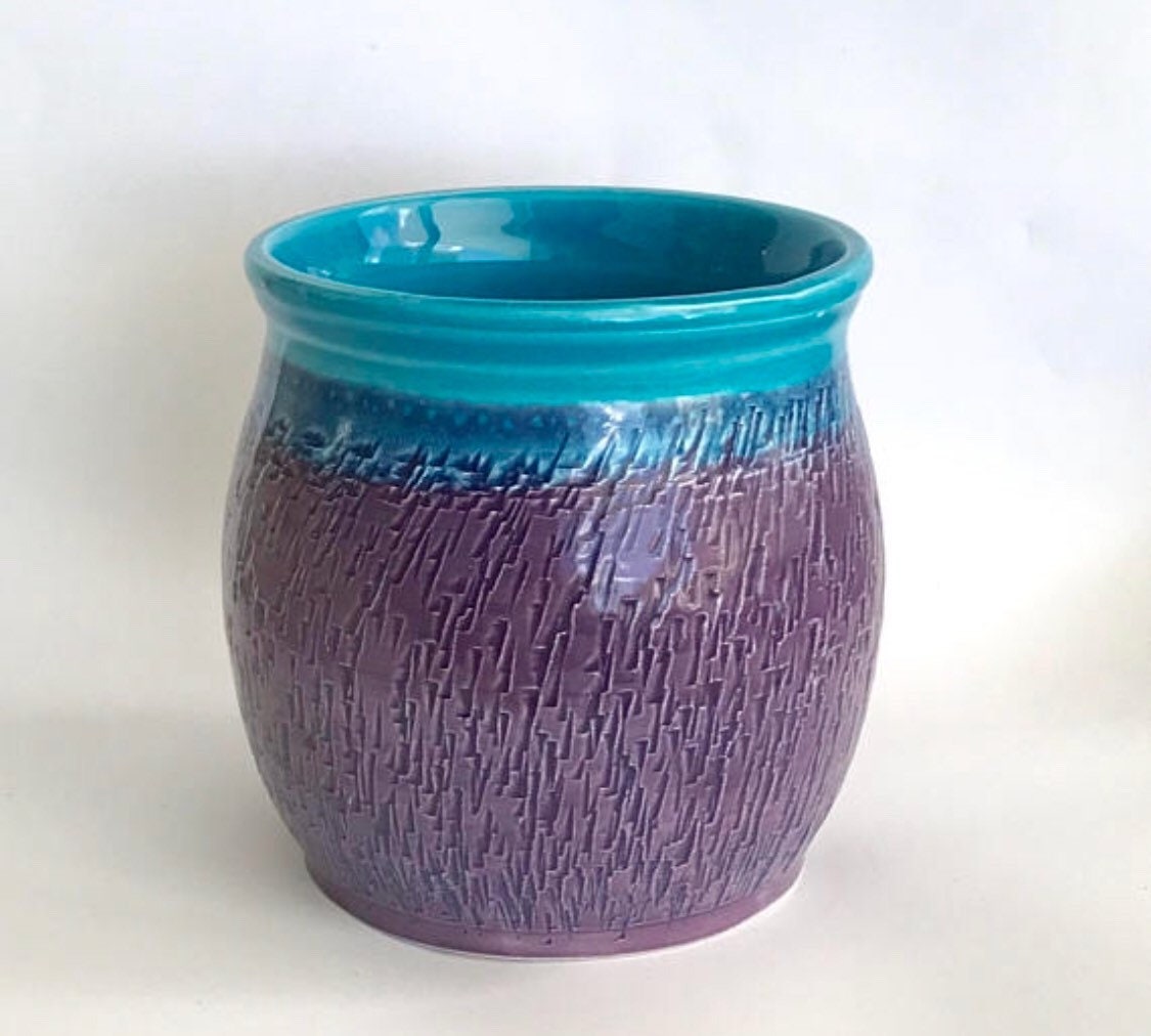Ceramic Planter, Purple Flower Pot, Purple Pot, Purple Planter, Artisan Planter, Boho Planter