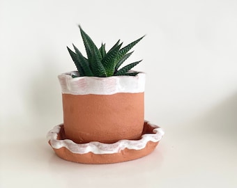 Terracotta Cactus Planter  Cactus Pot  Porch Decor Idea  Terracotta Pot  Planter with Drainage  Southwest Pot  Southwest Style Planter