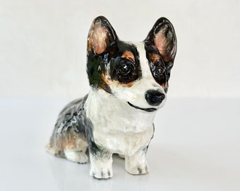 Custom Corgi Sculpture: Pet Memorial Gift, Dog Portrait