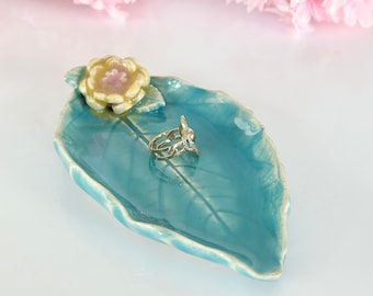 Flower Ring Dish Gift Kitchen Sink Ring Holder Dish For Ring Girl Leaf Ring Dish Daughter Ring Spring Flower Kitchen Ring Holder Dish