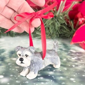 Mini Schnauzer Christmas Ornament Handmade Schnauzer Ornament Schnauzer Lover Christmas Gift Schnauzer Dog Gift Tree Ornament