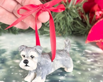 Mini Schnauzer Christmas Ornament Handmade Schnauzer Ornament Schnauzer Lover Christmas Gift Schnauzer Dog Gift Tree Ornament