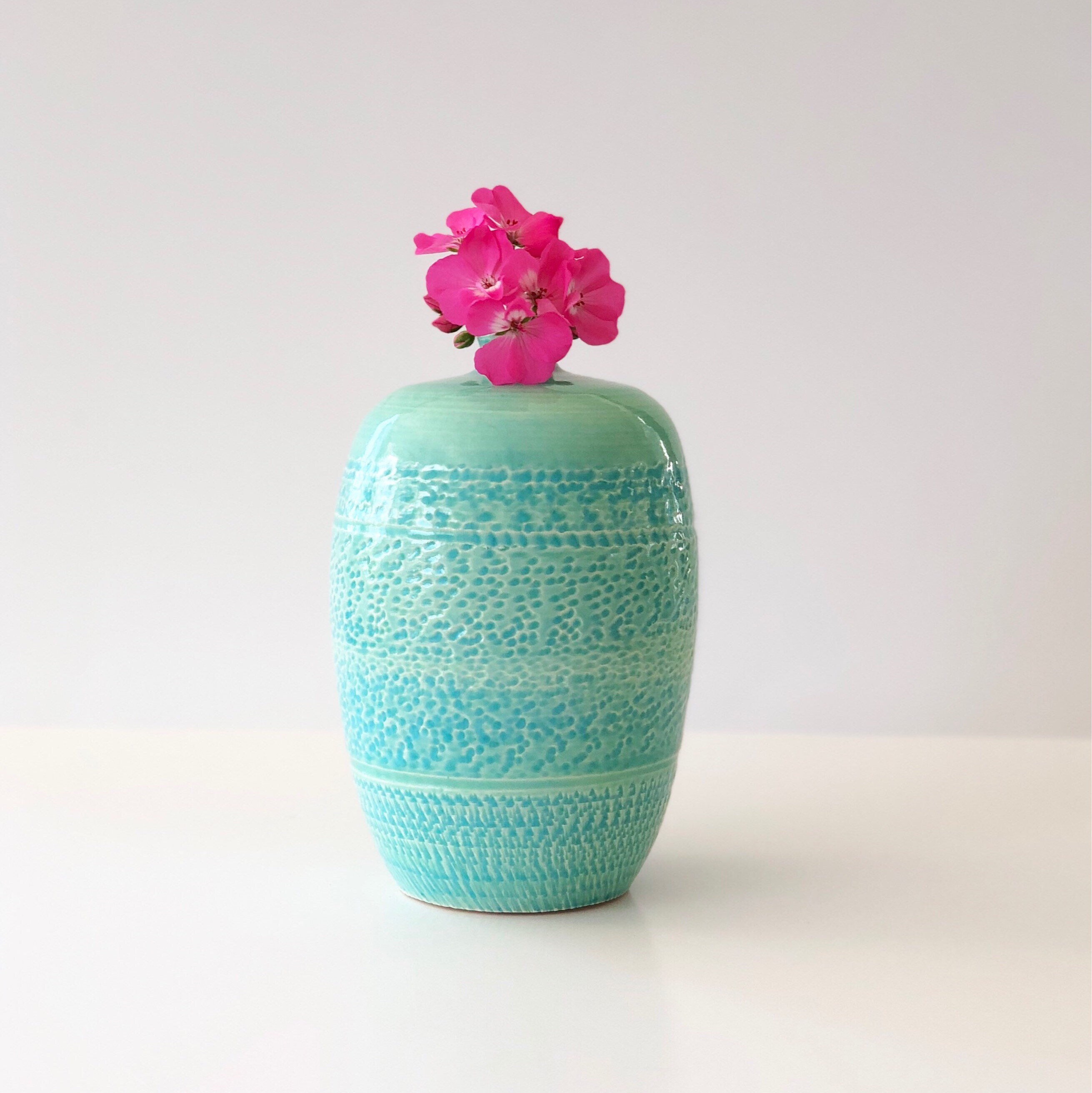 Green Flower Vase, Jade Green Vase, Japanese Style Vase, Single Bud Vase, Green Flower Vase