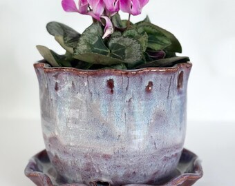 Purple Planter Pot Indoor Garden Window Plant Pot Plant Mom Gift Ceramic Pot Window Planter Housewarming Gift Plant Lover Birthday Planter