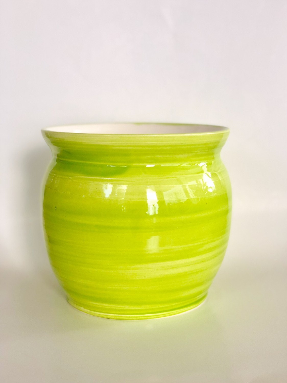 Chartreuse Flower Vase, Lime Green Flower Vase, Chartreuse Vase, Green