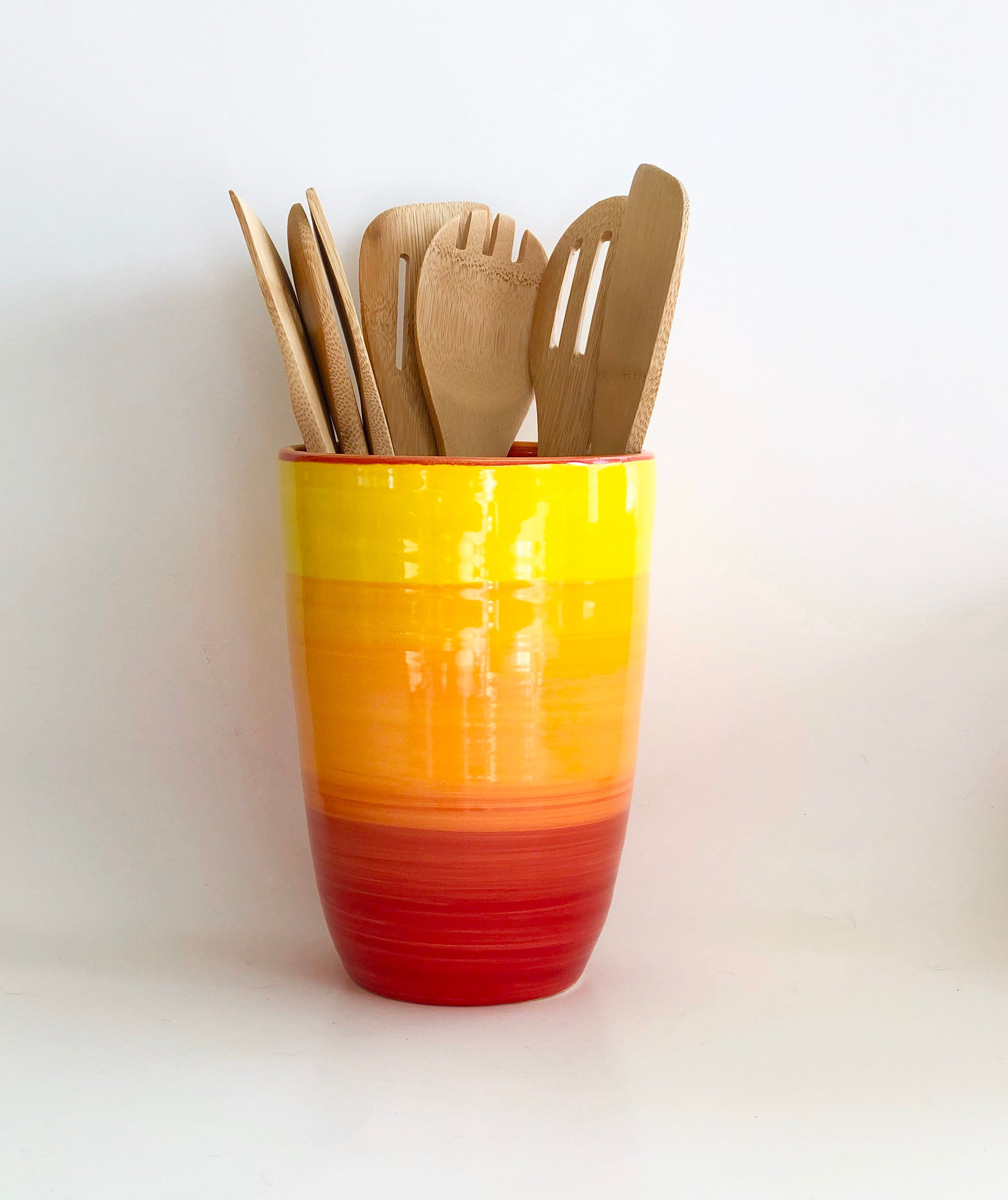 Ceramic Crock, Pottery Crock, Utensil Holder, Handmade Utensil Crock