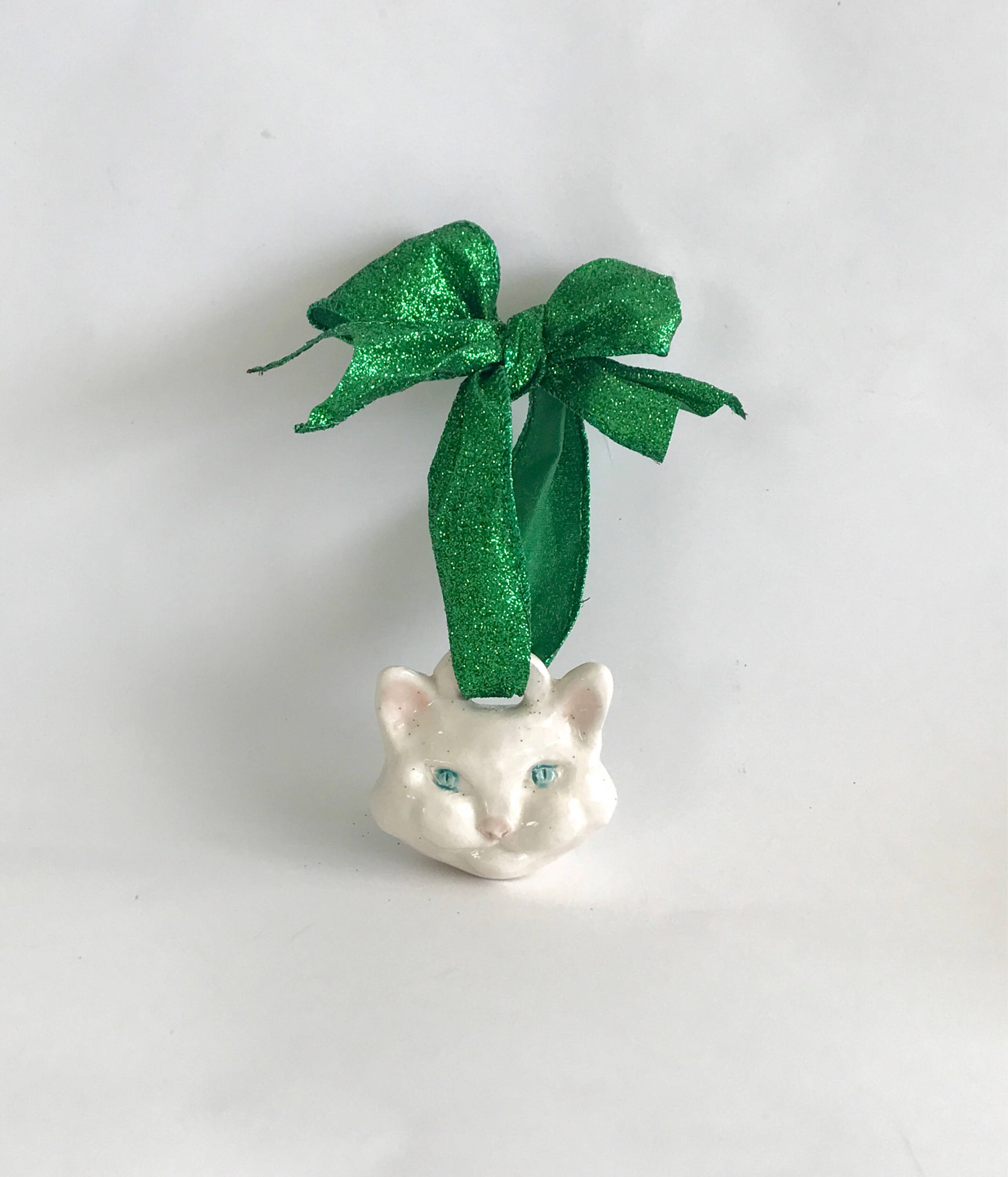 Handmade Cat Ornament, Christmas Tree Cat, Cat Tree Ornament, Cat