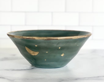 Handmade Ceramic Emerald Green Salad Bowl, Handmade Bowl, Gift For Foodie