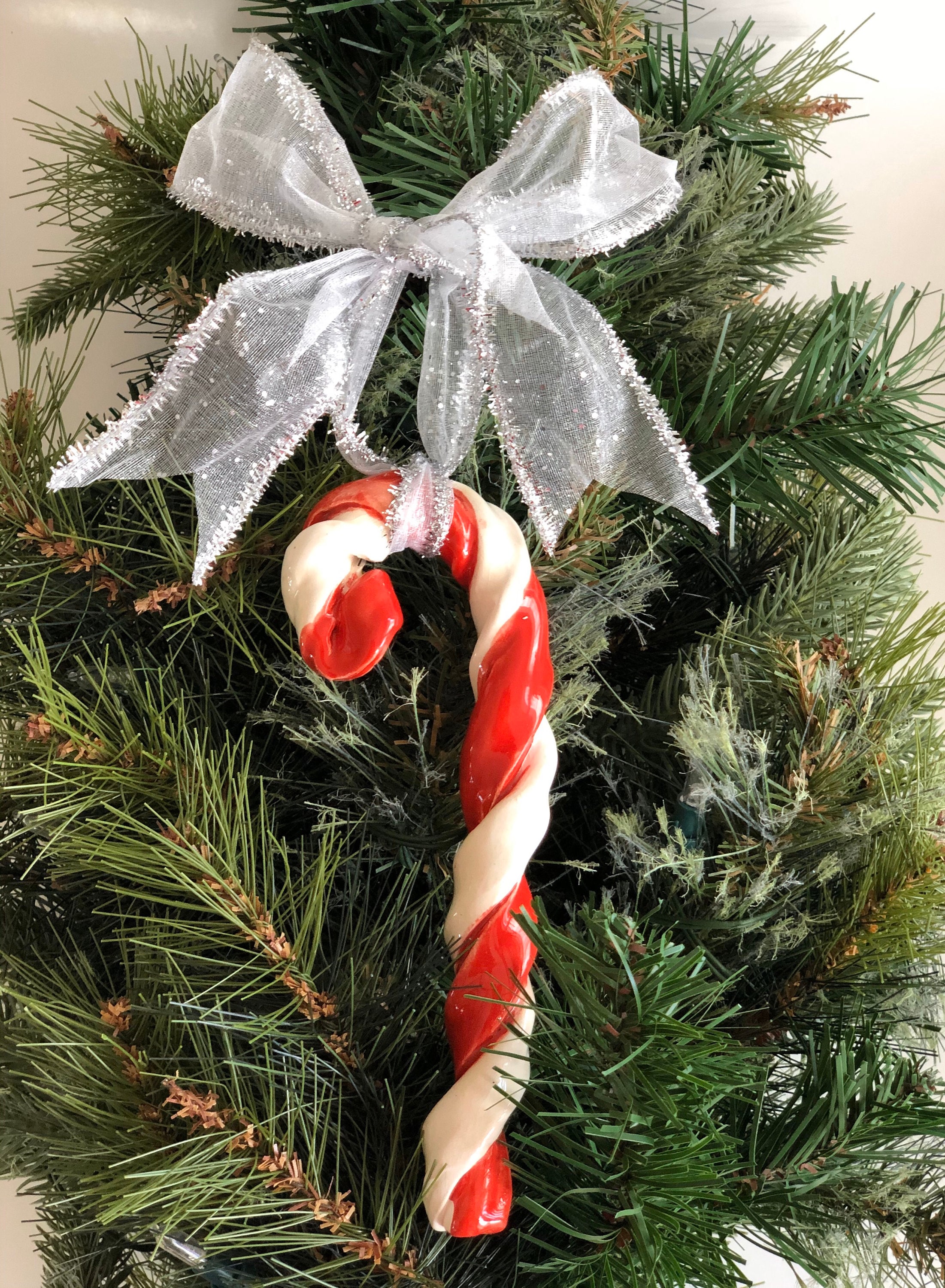 Candy Cane Ornament, Candy Cane, Christmas Ornament Handmade, Candy Candy Trinket, Handmade 