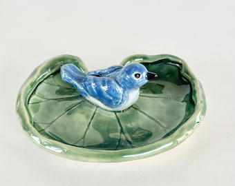 Bird Ring Dish Bird Art Trinket Dish Ceramic Dish Gift For Mom Gift For Daughter Bird Art Jewelry Dish Pill Dish Vitamin Holder For Kitchen