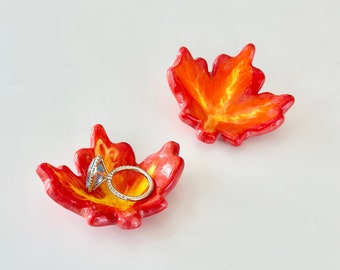 Mini Ring Dish Autumn Kitchen Decor Sink Ring Holder Dish For Ring Girl Fall Ring Autumn Ring Holder For Kitchen Ring Holder Leaf Decor Fall