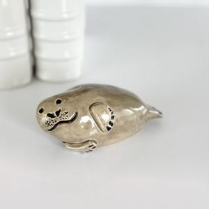 Paperweight Desk Art Manatee Ceramic Animal Art Sculpture Statue Art Seal Art Paperweight Cute Animal Gift Sculpture Manatee Lover Gift