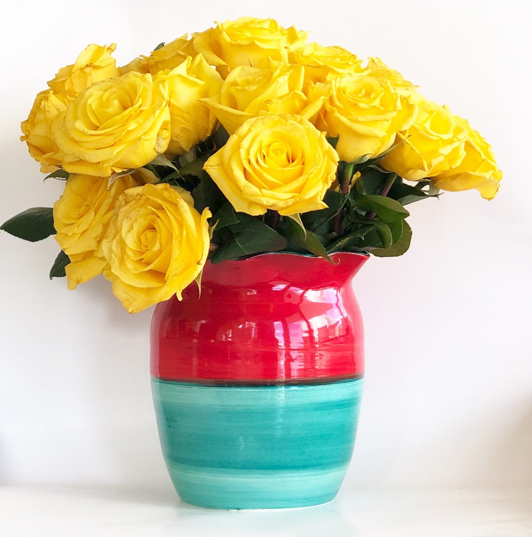 Flower Vase, Housewarming Gift, Red Vase, Long Distance Gifting