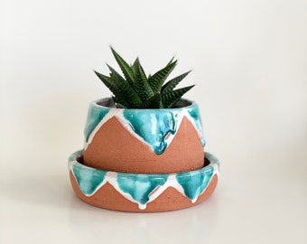 Small Terracotta Planter Terracotta Pot Planter Drainage  Southwest Decor  Southwest Style  Terracotta Plant Pot Indoor Pot Plant Mom Gift